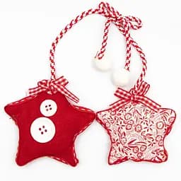 Ялинкова іграшка м'яка Зірочки Jin Yu Long Craft Factory 20 см червоний з білим (430376)