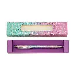 Ручка кулькова кнопкова, з глітером, градієнтний WB166