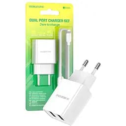 Зарядний пристрій Borofone BA53A 2 x USB 2.1 A Lightning