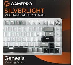 Клавиатура игровая механическая GamePro GPMK-126 Genesis Silver light USB Red Swich Hot-Swap N-KRO Grey - мініатюра 3