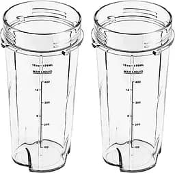 Запасні частини для чашок 470 мл для змішувачів Ninja 700W Slim Mixer Smoothie Maker Змінні стаканчики об'ємом 470 мл - мініатюра 2