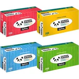 Паперові серветки Сніжна Панда Optima двошарові в асортименті 200 шт.