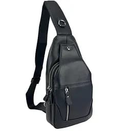 Шкіряний чорний слінг через плече Tiding Bag A25F-6809-1A чорний - мініатюра 1