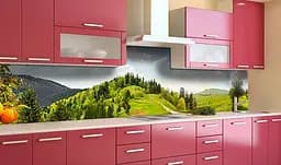 Вініловий кухонний фартух Мандариновий гай наклейка для кухні ПВХ пагорби Природа Зелений Happy Pocket Z181410