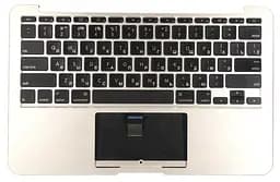 Клавіатура для ноутбука Apple MacBook Air (A1370) 2010+ Black, (Silver TopCase), RU (горизонтальний ентер) - мініатюра 2