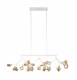 Люстра стельова LED Levistella 918LP264-27 WH+BR, 27 плафонів, білий + коричневий, сучасний стиль для вітальні