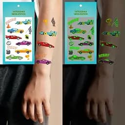 Тату тимчасове Гонки неонові Tattooshka L-76 Різнокольоровий shop (4825800010709) - мініатюра 2