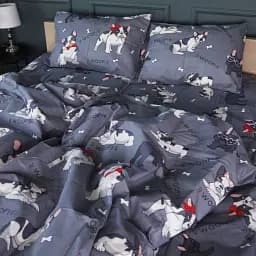 Комплект постільної білизни MirSon Бязь 17-0663 Cute Pug 2 x 143 x 210 см сірий (2200010011364) - мініатюра 3