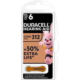 Батарейки для слухових апаратів Duracell Hearing Aid 312 PR41 6 шт. (81546856) - мініатюра 2