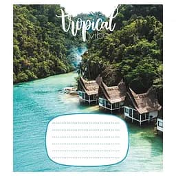 Зошит учнівський "Тропічний вайб" 018-530056K-5 в клітинку, 18 аркушів