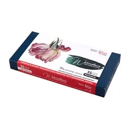 Набір акварельних фарб BOTANICAL металевий пенал Індіго 35кол. х 2.5 мл кювета Rosa Gallery