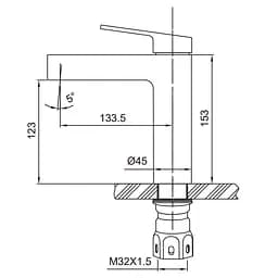 Змішувач для раковини Koer KI-10016-02 (KR4789) - мініатюра 2