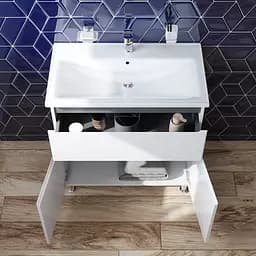Тумба з умивальником Am.Pm X-Joy 80 см підлогова 1 ящик білий M85-FSX8053-WC0803WG38, Білий - мініатюра 3