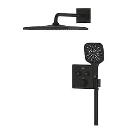 Душова система прихованого монтажу Grohe Grohtherm Smartcontrol з Rainshower 310 Mono Cube 34865KF0, Чорний матовий - мініатюра 3