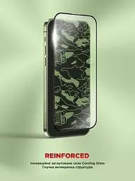 Захисне скло для Apple iPhone 16 Pro/17, Corning Black Icon, преміум якість, протиударне, загартоване, 2.5D скло, глянцеве, 9H, ультратонке, з олеофобним покриттям, з антистатичним шаром, сумісність з чохлами, ArmorStandart (ARM79554) - мініатюра 2