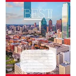 Зошит загальний "Захід сонця у місті" Leader 096-630190K-4 в клітинку, 96 аркушів