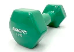 Гантель для фитнеса 4.0 кг EasyFit с виниловым покрытием зеленая (EF-0040-G)