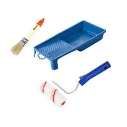 Валик "Роял" 100х15 мм з ручкою, ванночка та пензлик "Стандарт" Polax (770-268)