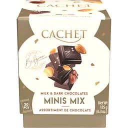 Шоколадні цукерки Cachet Minis Mix Milk & dark chocolates 185 г 