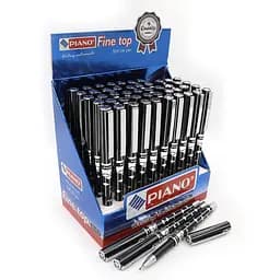 Ручка масляная Piano, металлическая, черная, 50 шт.