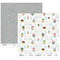 Бумага для скрапбукинга "Cake delicious" 5 двухсторонняя 30.48х30.48см 200г/м² Rosa Talent