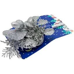 Веточка новогодняя Devilon декоративная 14 см серебристая (450053)