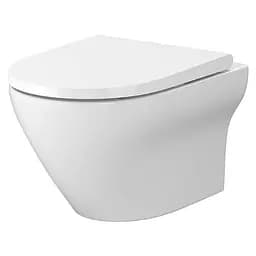Подвесной унитаз Cersanit Larga EW CleanOn овальный с сидением duraplast Slim Soft Close WRAP S701-472