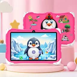 Дитячий планшет Meijiahui K1 Android-15 Penguin / Планшет 7" 6GB / 128GB / Дитячий планшетний ПК з екраном 7 дюймів Рожевий