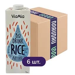 Упаковка органічного рисового напою Via Mia 6 л (1 л x 6 шт.)