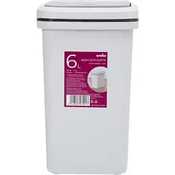 Ведро для мусора MBM My Home с крышкой 6 л серое (BIN-04 6L GRAY)
