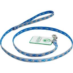 Поводок капроновый Lucky Pet Лапки, 120х1 см, серо-голубой