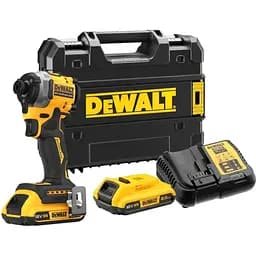 Шурупокрут ударний акумуляторний DeWALT 18 В XR Li-Ion безщітковий 206 Нм 2 Аг 3250 об/хв 3800 уд розмір тримача насадок 6 35 мм (1/4) 2 акумулятори зарядний пристрій валіза TSTAK (DCF850D2T)