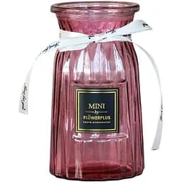 Ваза для квітів Crystal Cindy скляна кольорова 15 см світлий бордо (83210414-26/2 Сбордо)