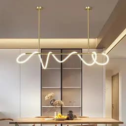 Латунна видовжена люстра ELISION з гнучкою LED стрічкою 150 см | Арт. JU 22L-1500 AB | Line F - мініатюра 4