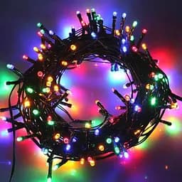 Гірлянда світлодіодна від мережі із чорним проводом Y25-02 19601 3.5 м 100 LED мультиколор