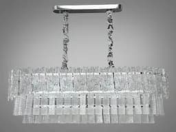 Люстра підвіс зі скляними пелюстками овальної форми на 10 ламп