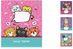 Тетради ученические 12 листов линия. 1В Cute kittens, 25 шт. в упаковке