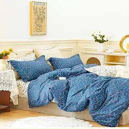 Постільна білизна Love You TL2304 Сатин Сімейна синя (33051)