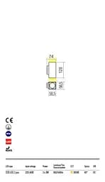 Бра вуличне QUAD AP LED COB 2X3W IP65 DB 3000K (Sq)(5.1.2) Redo 90089 - мініатюра 3