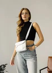 Женская сумка через плечо Sambag Rose белая 23 х 17 х 4.5 см (94200008)