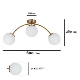 Люстра стельова Levistella 7529907-3 BRZ+WH - мініатюра 2