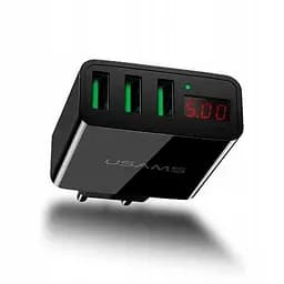 Зарядное устройство с ЖК-экраном 3 порта usb Usams US-CC035