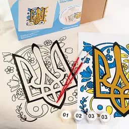 Набір екосумка-розмальовка „Тризуб“ бавовна 220 г/м2 38х42см ROSA Talent [CD] - мініатюра 6