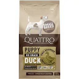 Сухий корм Quattro Puppy Duck Small Breed  для цуценят, вагітних та лактуючих самок дрібних порід з качкою 7 кг