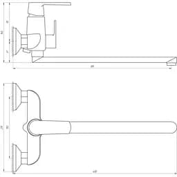 Змішувач для ванни Globus Lux Laguna GLA-0208 - мініатюра 4