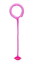 Скакалка с колёсиком SR19002 на одну ногу, свет, 5 цветов, р-р игрушки – 63 см (6945678412318) розовый
