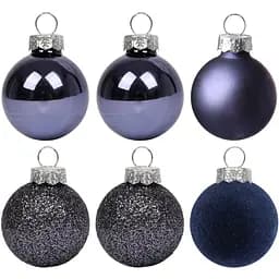 Набор новогодних шаров Yes! Fun пластик 8 см 6 шт. фиолетово-синий (975125)