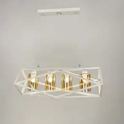 Підвісна люстра в білому корпусі з янтарними плафонами Line.F 12172/4