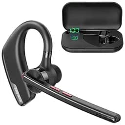 Бездротова Bluetooth-гарнітура New Bee M51 з активним шумозаглушенням і зарядним рейсом Чорна (QCC4)