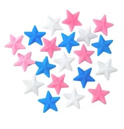 Украшения на спицы детского велосипеда звезды розовые, белые, голубые (G000104733)